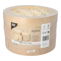 Bamboo Steamer "ASIA" 13,5 x 21 cm, 3-piece, 1 pc.
