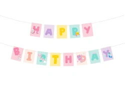 Baner papierowy "Happy Birthday - Koci Domek Gabi", 1,8 m, 1szt