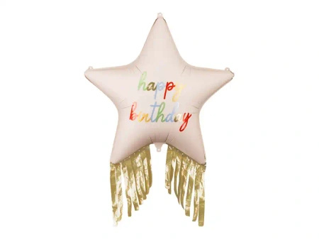 Balon foliowy Star "Happy Birthday" 72 x 72 cm, 1 szt.