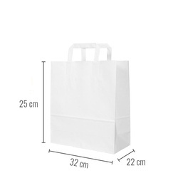 Paper bag with handle white 32 x 22 x 25 cm 250 pcs.