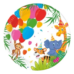 Paper plates "Jungle", 20 cm, 8 pcs