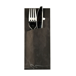 Black cutlery bags with napkin 20 x 8.5 cm 520 pcs.