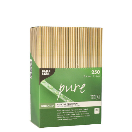 Cocktail straws made of straw 4/150 mm, 250 pcs