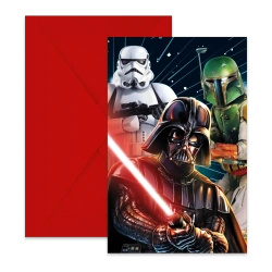 Zaproszenia z kopertą "Star Wars" 6 szt.