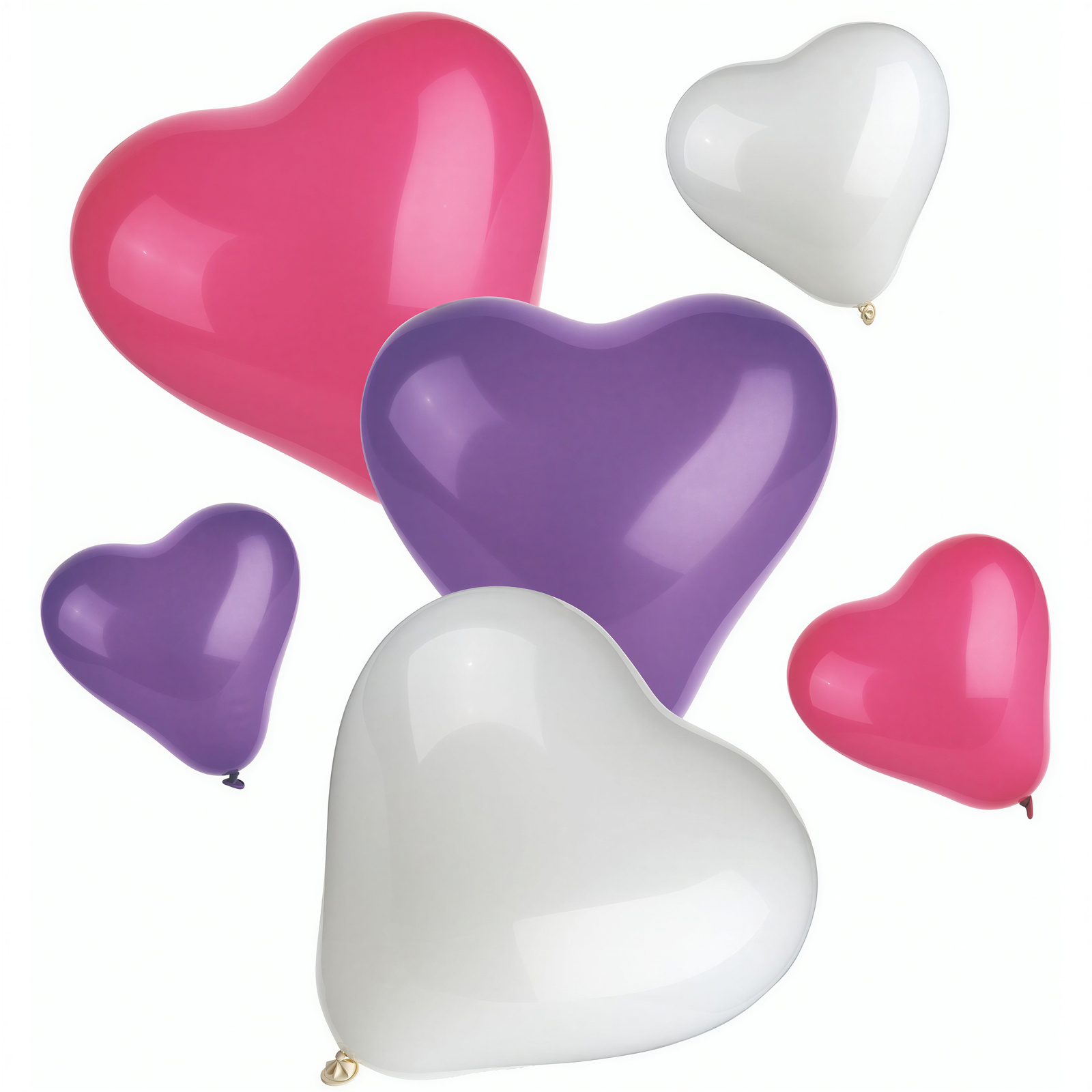 Balony "Serduszka" kauczuk mix małe+duże 12 szt.