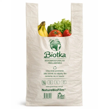Compostable carrier bags BIOTKA 25+14 x 45 cm, 100 pcs.