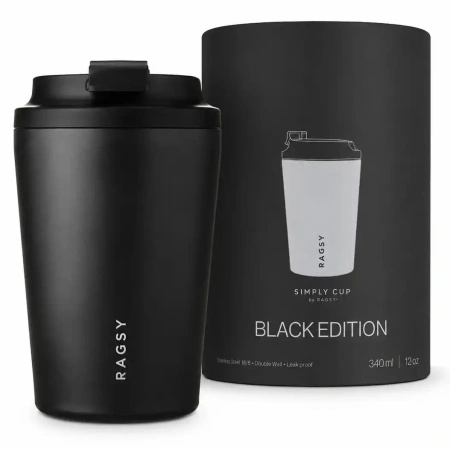RAGS'y Simply Cup All Black Thermal Ceramic Mug 340 ml, 1 pc.