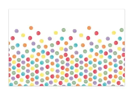 Obrus wielorazowy "Multicolor Dots", 120 x 180 cm, 1 szt