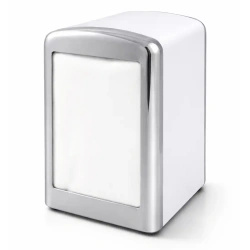 Napkin dispenser 17 x 17 cm, white, metal, Clarina, 1 pc