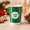 Kubek świąteczny z Twoim logo - Kubek papierowy, dyspersja, 350 ml, śr. 90 mm, POŁYSK, 2000 szt.