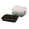 Menuboxes reusable tripartite black 24,5 x 20 x 4,5 cm 60 pcs.