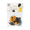Balloons color mix gold, black, silver, diameter 25 cm, 6 pcs.