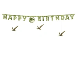 Baner papierowy "Happy Birthday - Jurassic World", 1,65 m, 1 szt.