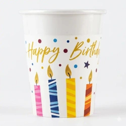 Paper cup “Birthday candles” 200 ml 8 pcs