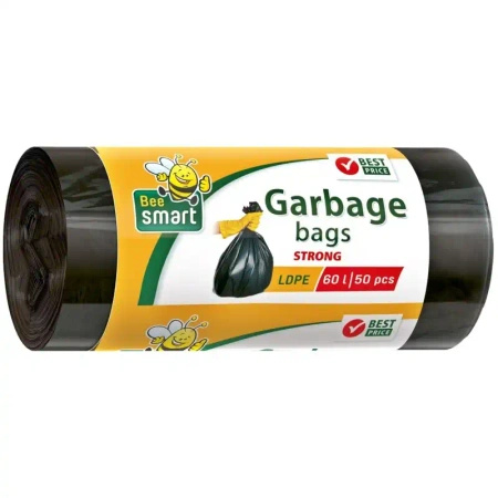Worki na śmieci Bee Smart LDPE, Paclan 59 x 69 cm, 60L, 50 szt.