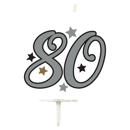 Świeczka urodzinowa Milestone, "80", 1 szt.