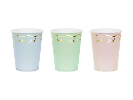 Paper Cups "Bows", 220 ml, 6 pcs