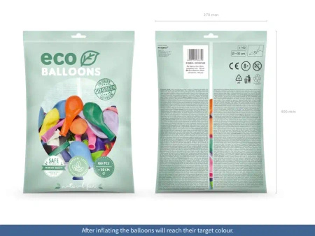 Balony z kauczuku, Eco, "Pastelowe", 30 cm, 100 szt.