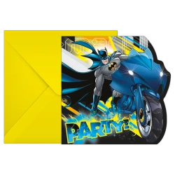 Invitations with envelopes Batman, 6 pcs.