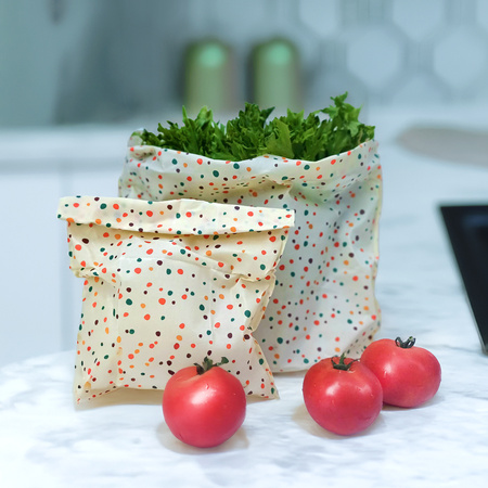 Beeswax bags “Dots” XL 36×32 cm, 1 piece