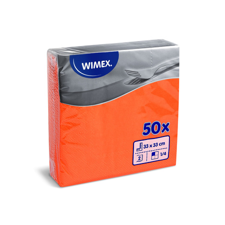 2-ply Orange napkins 1/4 fold 33 × 33 cm, 50 pcs.