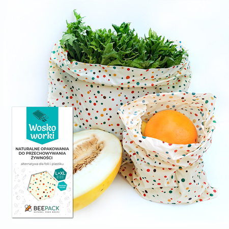 Beeswax bags "Polka Dots" set L+XL 1 pc.