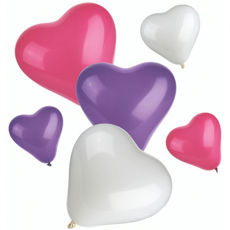 Balloons "Hearts" rubber mix small + large 12 pcs