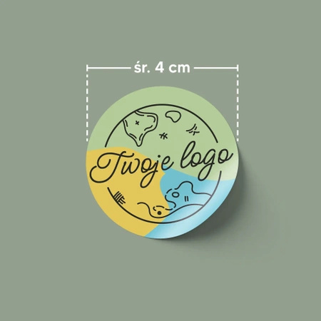 Self-adhesive stickers with your logo - waterproof, matt/gloss, 4 cm diameter, 1200 pieces