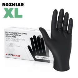 Nitrile powder-free black gloves in box, "XL", 100 pcs