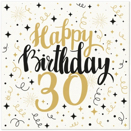 Serwetki Premium Airlaid "Birthday 30" 40 x 40 cm 50 szt.