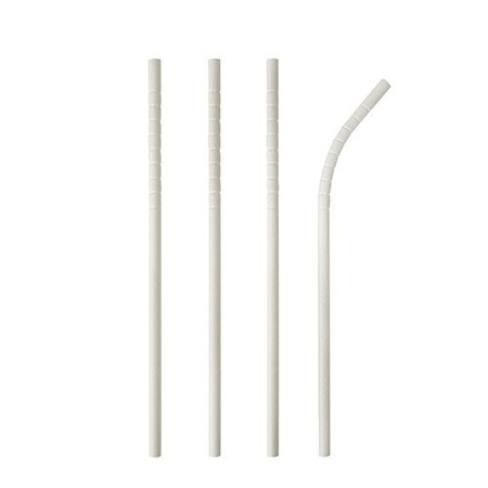 Flexible paper straws white 6/200 mm 100 pcs.