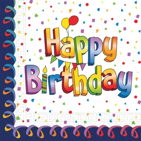 2-ply napkins “Happy Birthday”, 33 × 33 cm, 20 pcs