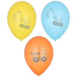 Balloons "construction vehicles" mix 29 cm 6 pcs
