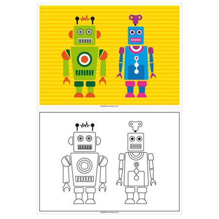 Paper placemats - coloring book "Robot" 31 x 43 cm 250 pcs.