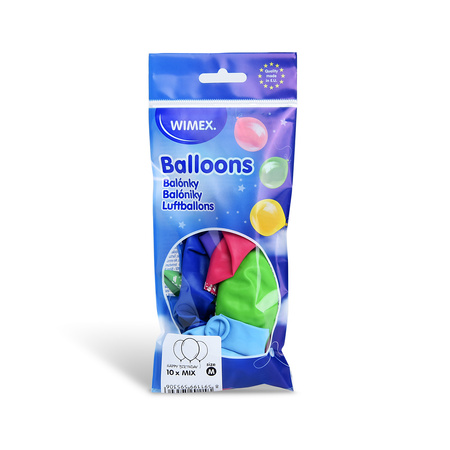 Balloon "Happy Birthday" color mix 25 cm 10 pcs