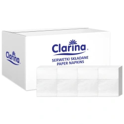1-ply napkins, white, for dispenser, Clarina 17 x 17 cm, 400 pcs.
