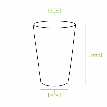 Paper cup white dispersion 550 ml, ¶. 90 mm, 50 pcs.