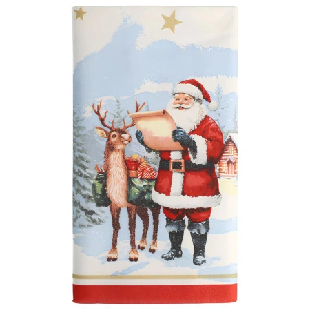 Paper tablecloth a'la fabric "Dear Santa" 120 x 180 cm 1 pcs.