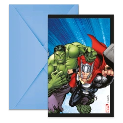 Zaproszenia z kopertą "Avengers", 6 szt.