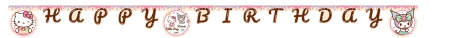Baner urodzinowy papierowy "Hello Kitty & Kuromi", 2 m, 1 szt.