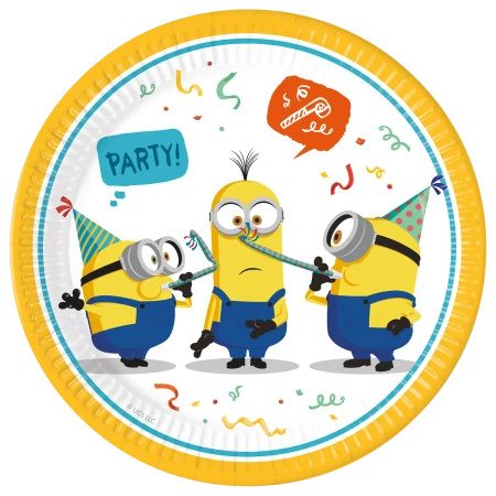 Paper plates "Minions", 23 cm, 8 pcs