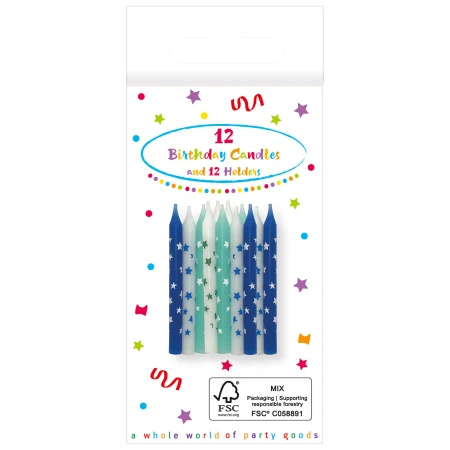 Birthday Candles "Blue", 12 pcs.