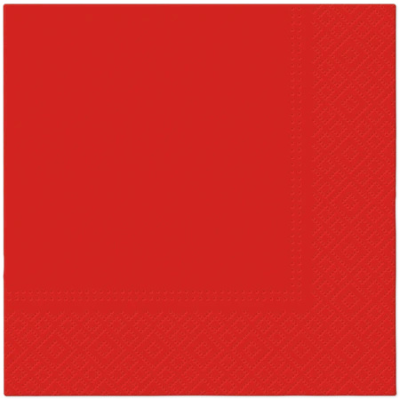 Red 3-ply napkins, 1/4, 33 x 33 cm 20 pcs