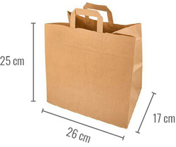 Paper bag with flat handle 26 x 17 x 25 cm 50 pcs.