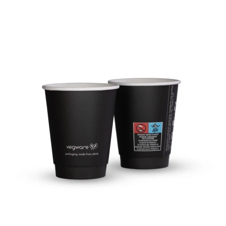 Kubek papierowy dwuściankowy czarny 250 ml, śr. 80 mm 25 szt.
