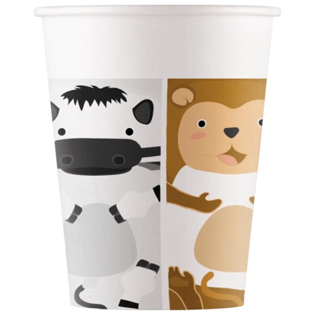 Kubek papierowy "Zoo" 200 ml 8 szt.