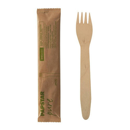 Wooden forks individually packed 15,5 cm 50 pcs.