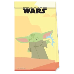 Torebki papierowe "Star Wars Mandalorian" 16 x 22 cm 4 szt.