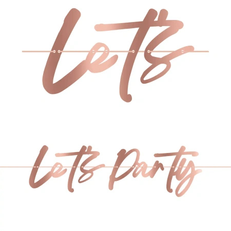 Baner urodzinowy różowy "Let's Party" 1 szt.
