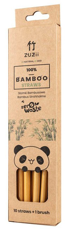 Reusable bamboo straws 10 pcs. + cleaner 